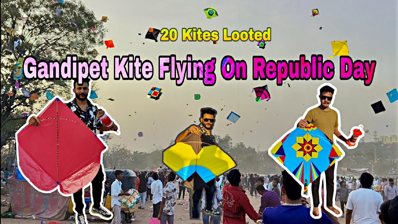 Gandipet Kite Flying On Republic Day - Sky Full Of Kites || 20 Kites Looted & 18 Kites Cut Kare ||