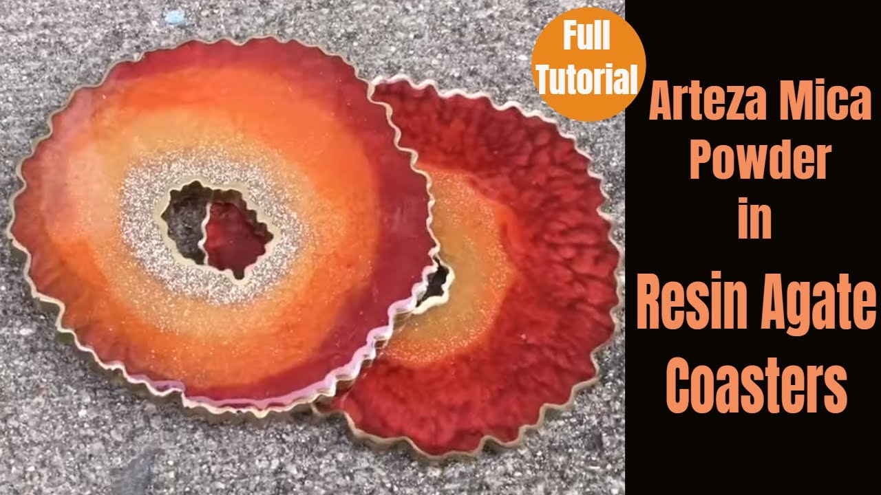TWO SETS!! of Resin Coasters with Arteza Mica Powders and NEW Silicone Molds