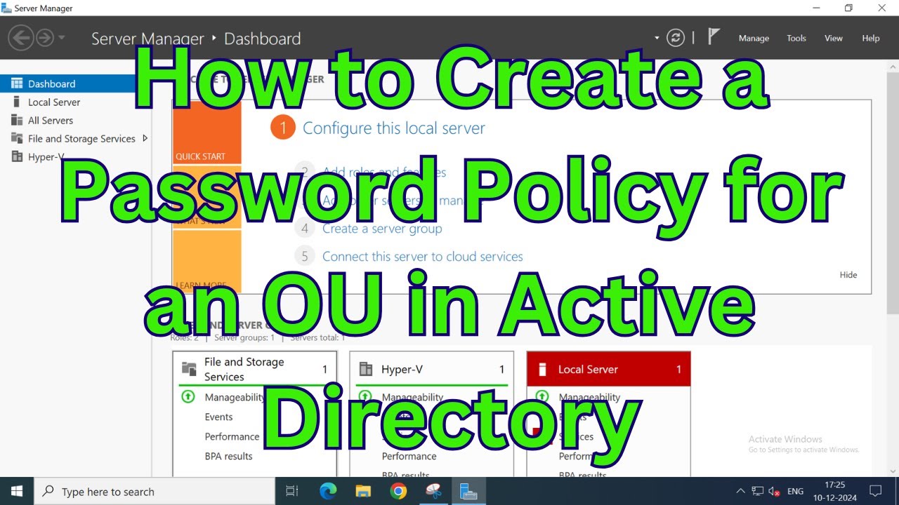 How to Create a Password Policy for an OU in Active Directory
