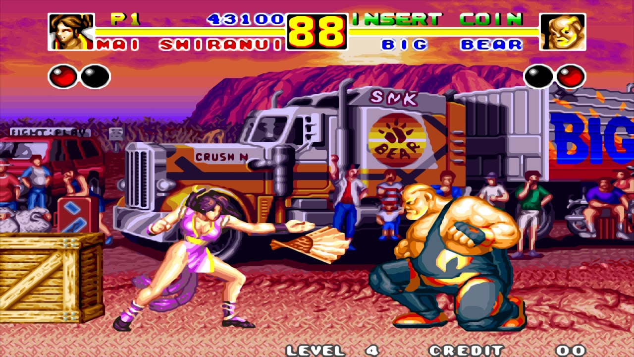 Fatal Fury 2 / Garou Densetsu 2 (Arcade 1CC) Mai Shiranui Playthrough