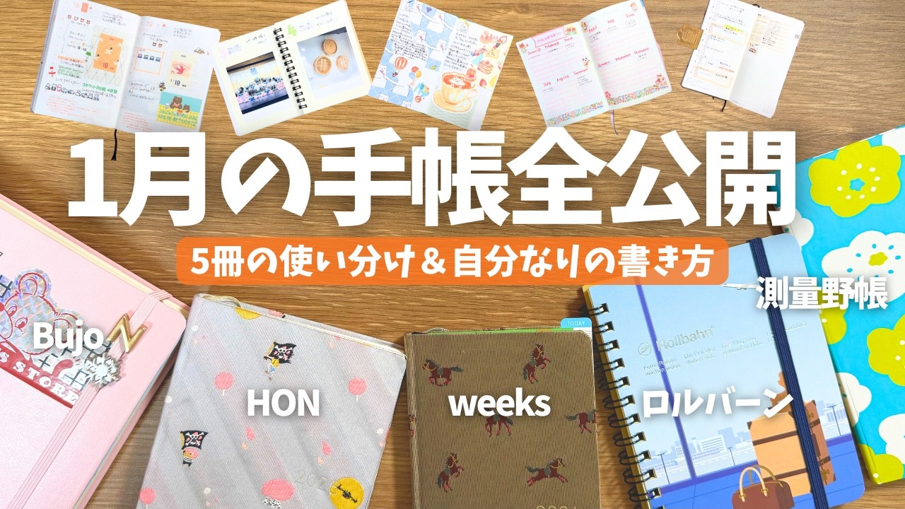 1月の手帳が濃すぎる件。旦那イケメン化計画・写真Wishリスト・SNSログ｜5冊の手帳の中身と書き方を全部見せます！