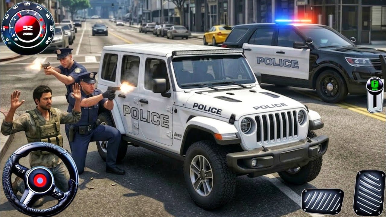 Real Police Simulator 2026: Реалистичное вождение полицейского джипа и погони! Лучшие автомобильн...