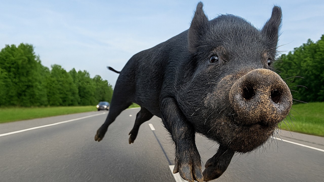 Flying Pig Leaps Onto Highway - A Rescue that Changed One Woman's Life 🐷💥