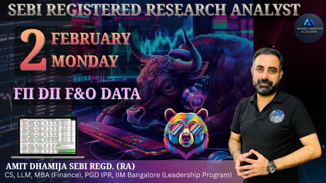 FII DII F&O DATA  Nifty BankNifty Sensex Prediction Tomorrow Monday 2 February 26 #amitdhamija