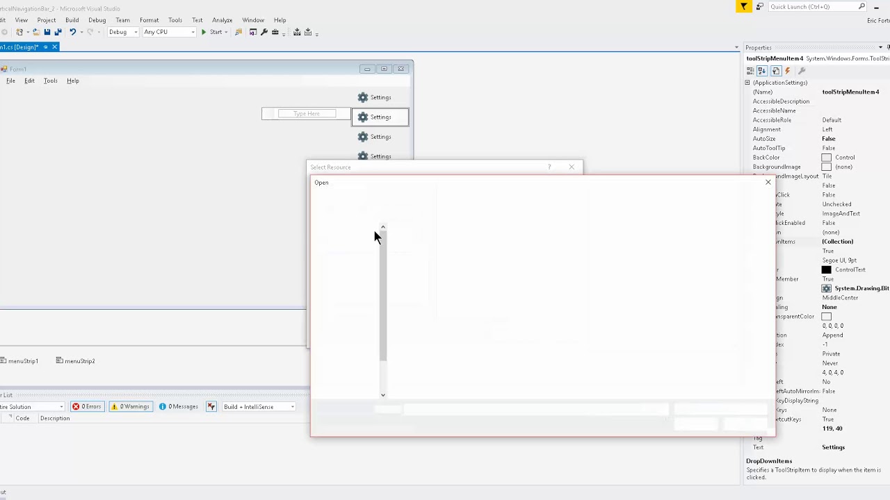 Vertical Navigation Bar Windows Forms C#