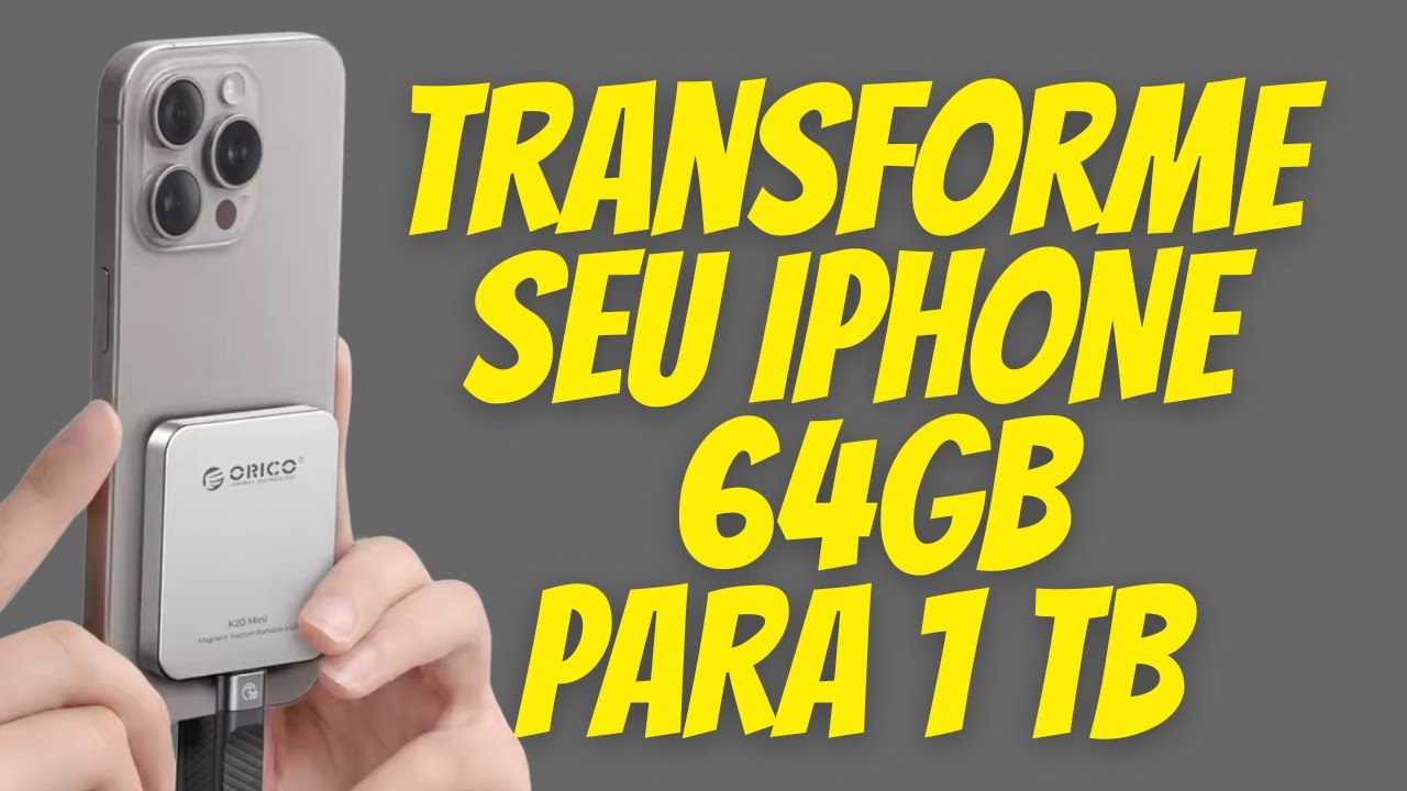 COMO TRANSFORMAR SEU IPHONE DE 64GB PARA 1TB COM MAGSAFE! (SSD Orico é o segredo!)