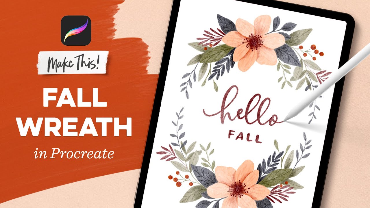 Paint a Fall Watercolor Wreath in Procreate 🍁