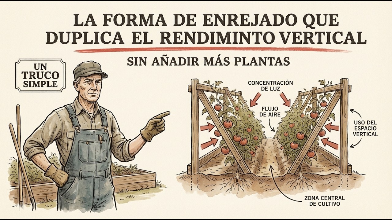 La forma de enrejado que duplica el rendimiento vertical (sin más plantas)