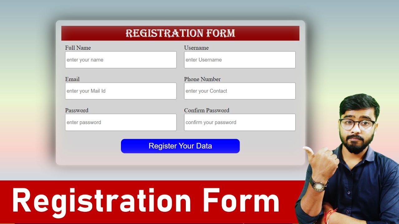 Responsive Registration Form in HTML & CSS | by Rahul Chaudhary