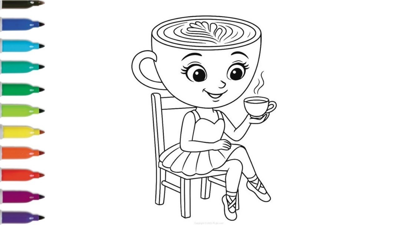 Ballerina Cappuccino Drawing, Painting & Coloring For Kids and Toddlers_ Kids Art for kids 