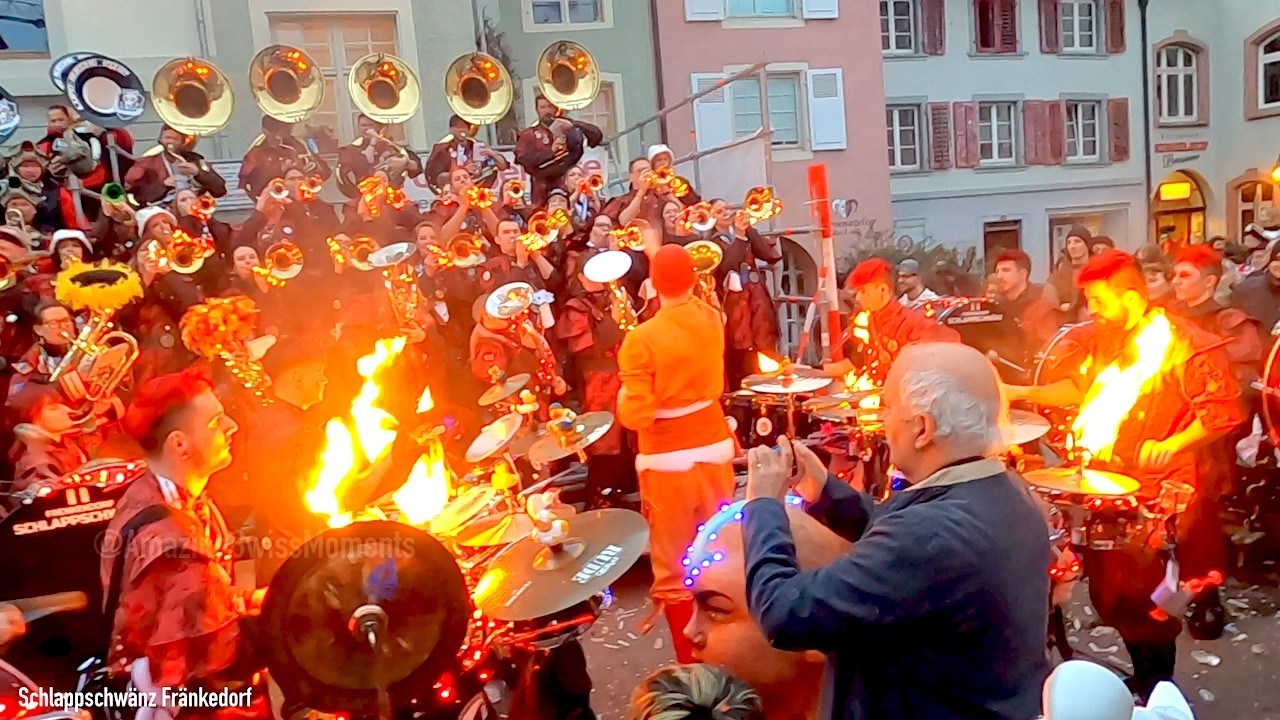 Drums on Fire! 🔥 Guggenmusik Schlappschwänz Concert at Fasnacht Liestal 2026