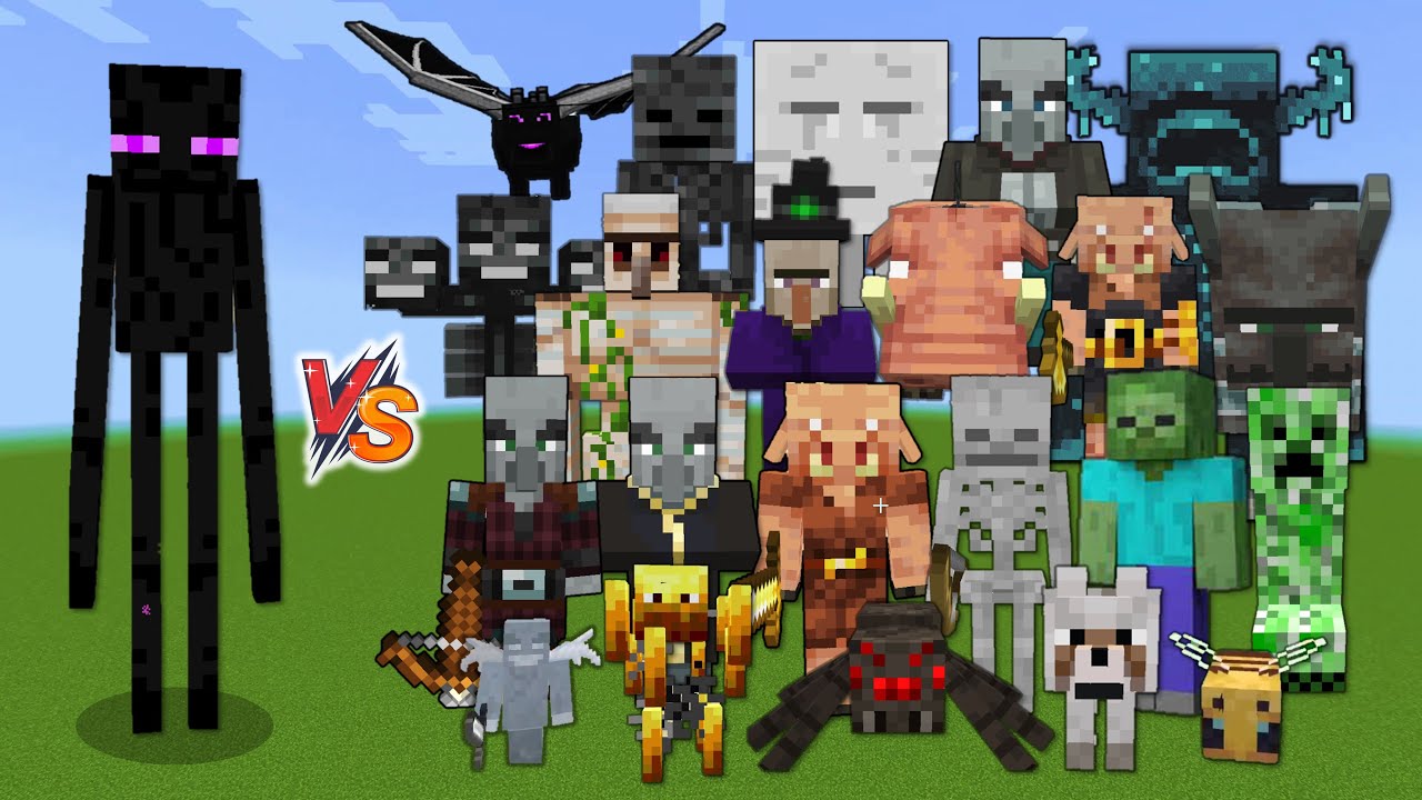 Enderman vs Every mob in Minecraft (Java Edition) - Minecraft 1.19 Enderman vs All Mobs