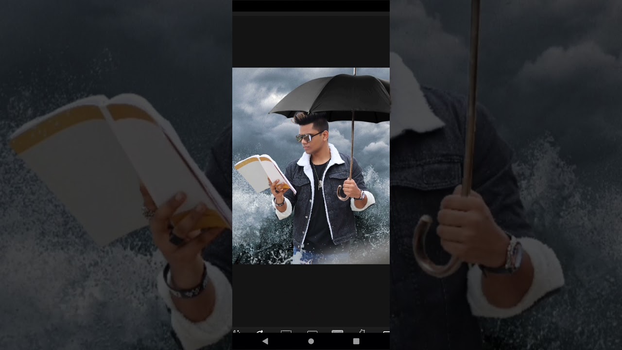 PicsArt Monsoon Umbrella Rain Photo Editing tutorial || taukeer editing