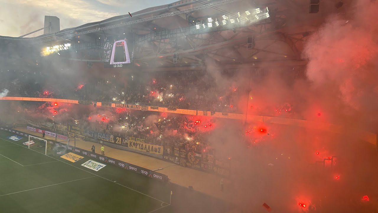 ΑΕΚ-Ολυμπιακός 0-0 Η καθηλωτική κερκίδα της ΟΠΑΠ ΑΡΕΝΑ 💛🖤 #aek #football #opaparena #fans