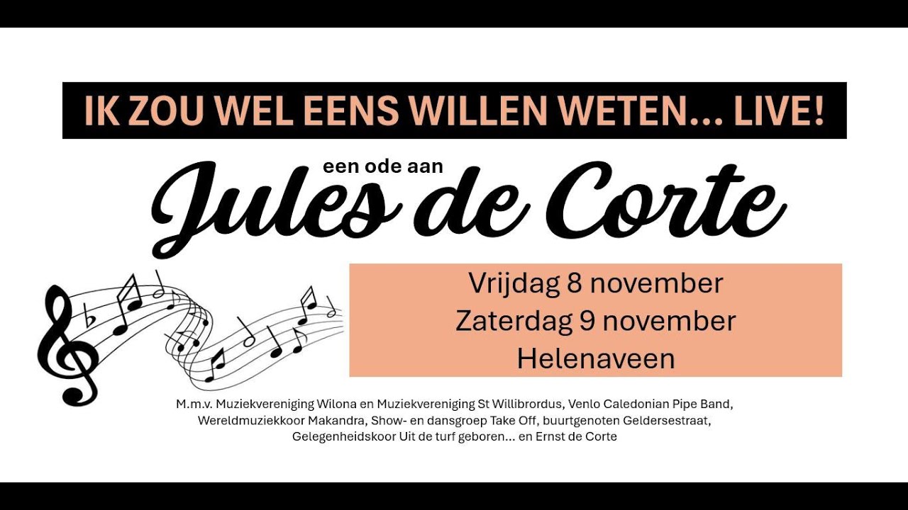 100 jaar Jules de Corte; Ik zou wel eens willen weten...Live!
