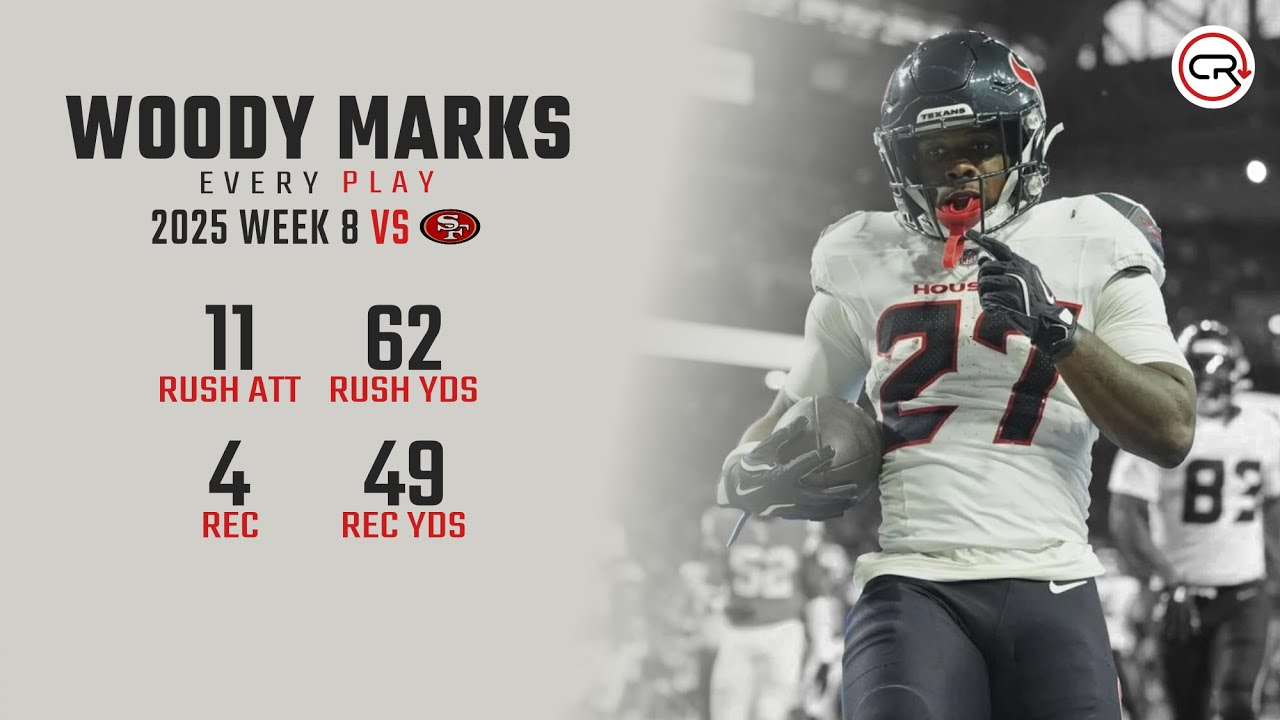 Woody Marks Week 8 Highlights | Every Run, Target, and Catch vs 49ers