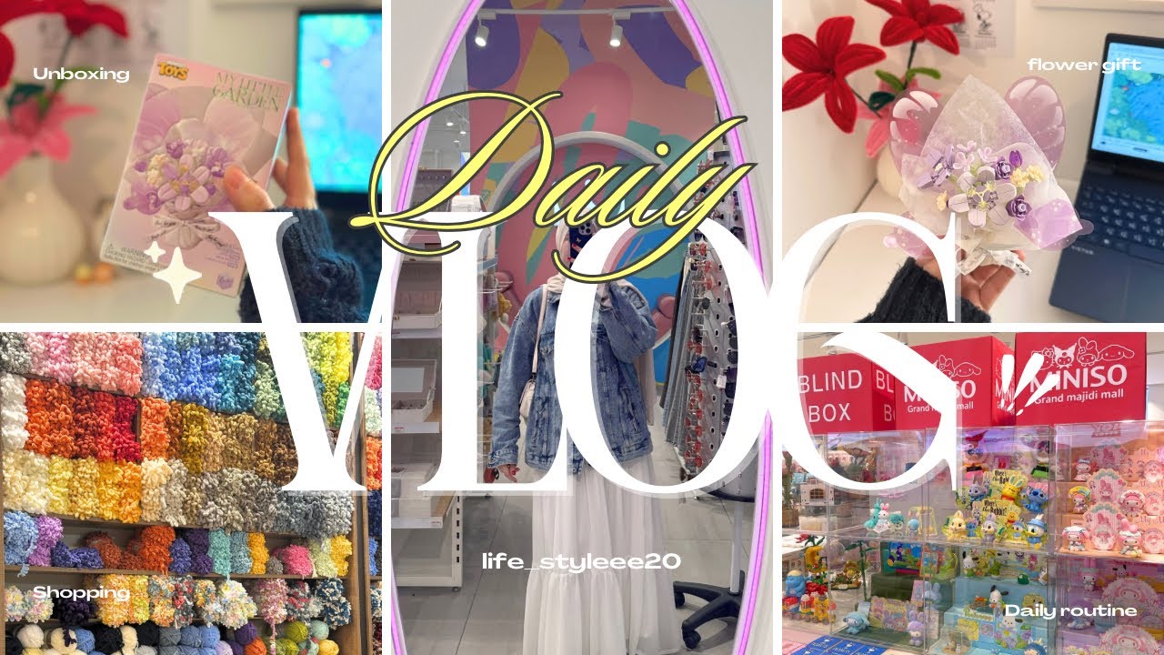 Daily vlog ☘️| snowy day ❄️,shopping🛍️unboxing , crafting flower bouquets 💐✨