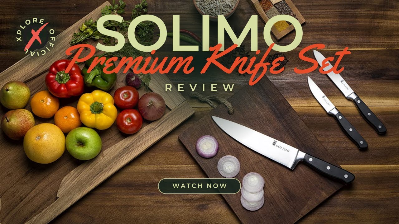 Amazon Solimo Premium High-Carbon Stainless Steel Kitchen Knife Set Unboxing & Review