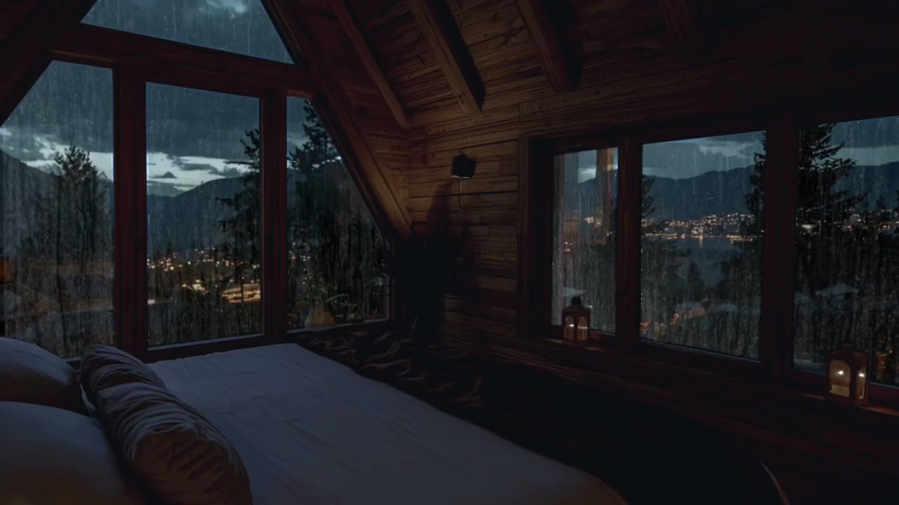 Calming Rain Sounds at a Deep Mountain Cabin (No Ads) | Peaceful Sleep & Relaxation