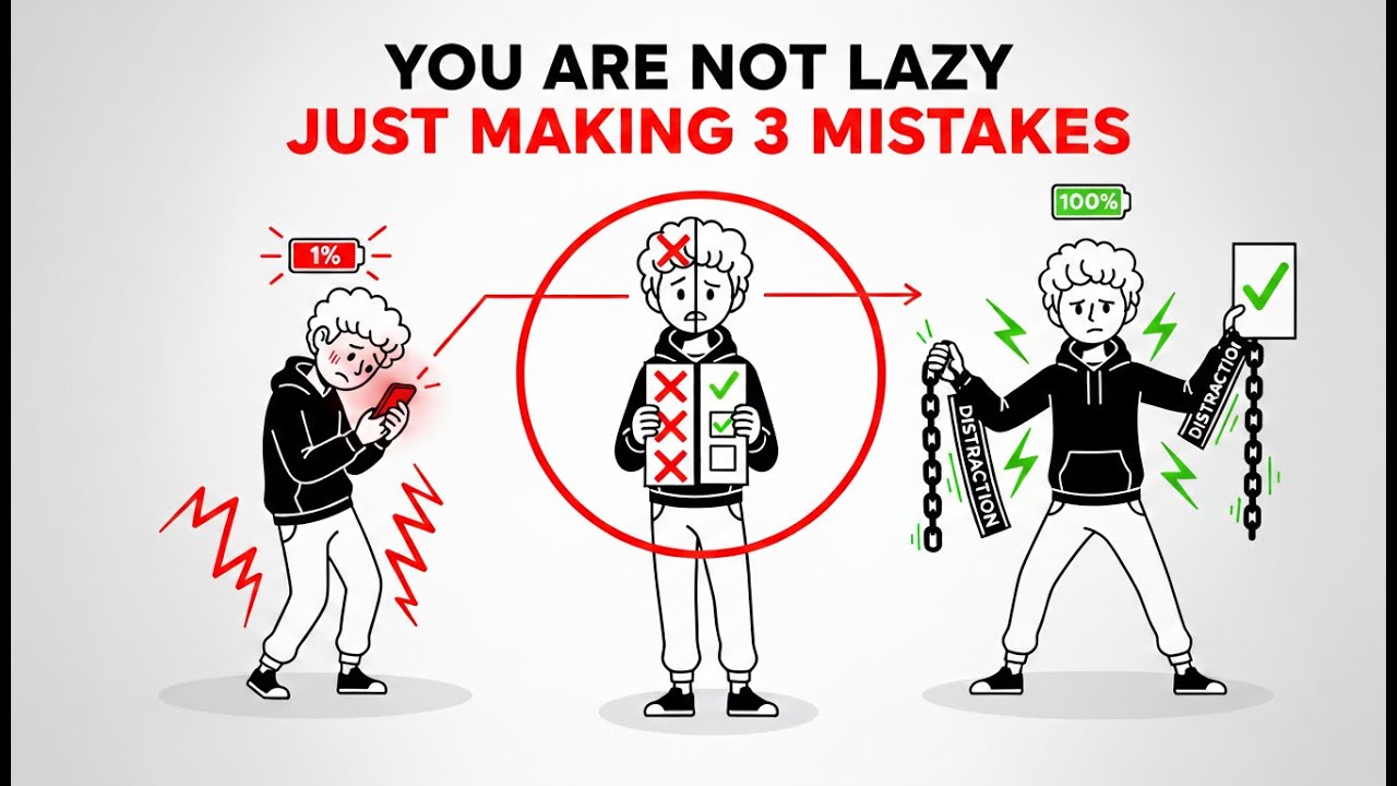 The 3 Daily Mistakes Making You Lazy #motivation #selfimprovement #motivationalvideo