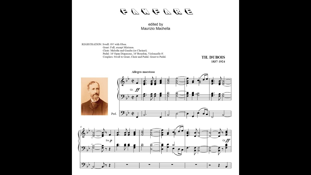 Dubois Th. (1837-1924): Fanfare (from 20 Pièces nouvelles pour le Piano)  - Organ transcription