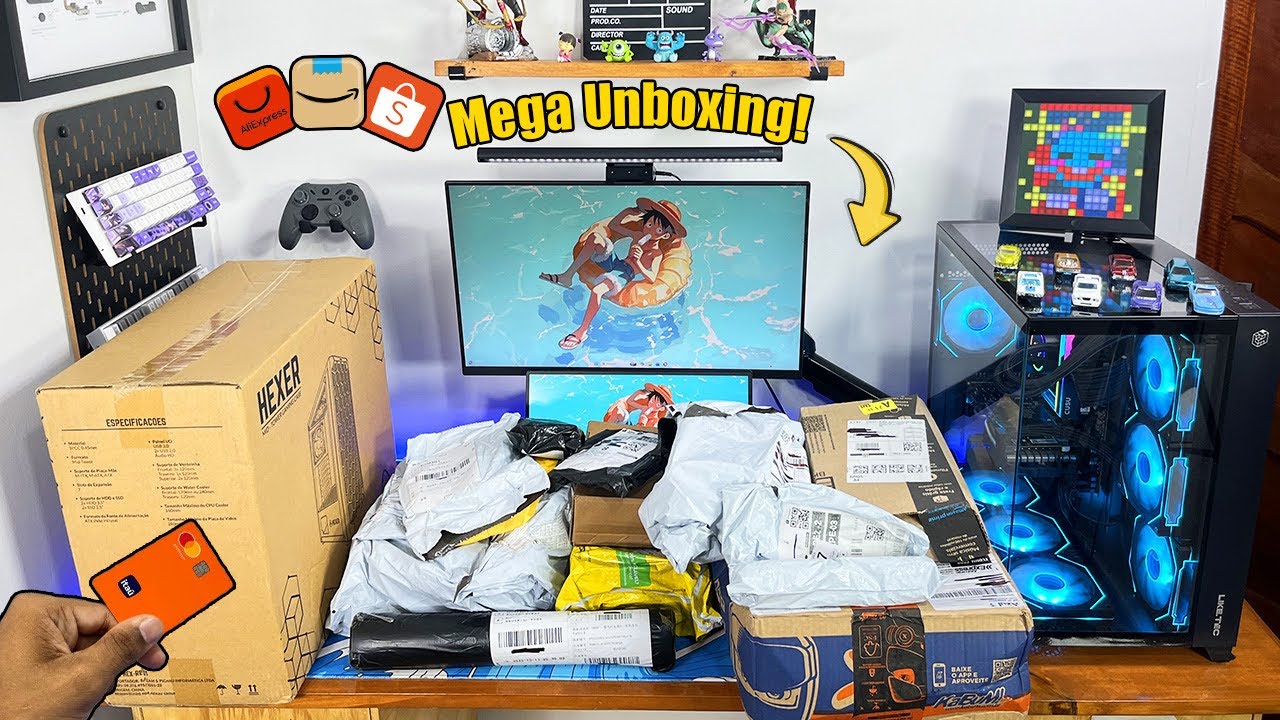 MEGA UNBOXING PARA TUNAR O SETUP R$4000 em PRODUTOS (Muita Coisa kkk)