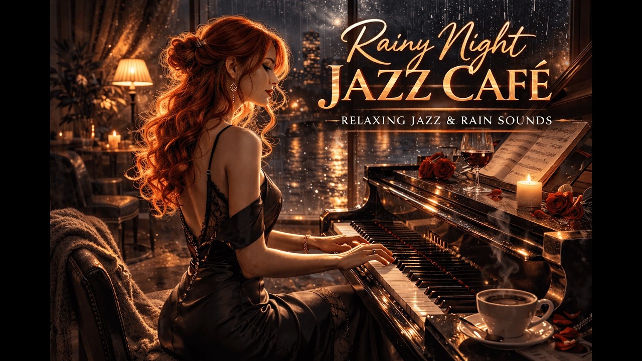 Velouria Nights – Midnight Rain Sonata | Smooth Jazz Piano with Rain Sounds for Relax, Study & Sleep