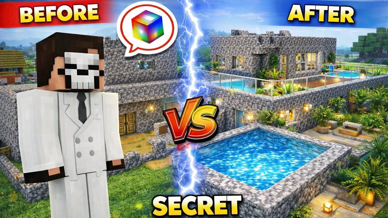 I Transformed My Minecraft House with a Secret Pool! Episode 7 # Minecraft #viral gaming video