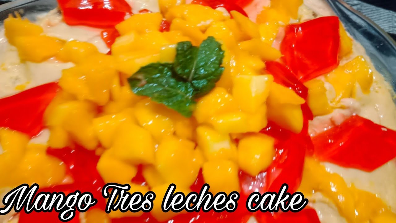 Mango Tres leches cake Recipe | Mango 3 milk cake | mango Tres leches cake  Recipe by @mqcooking898