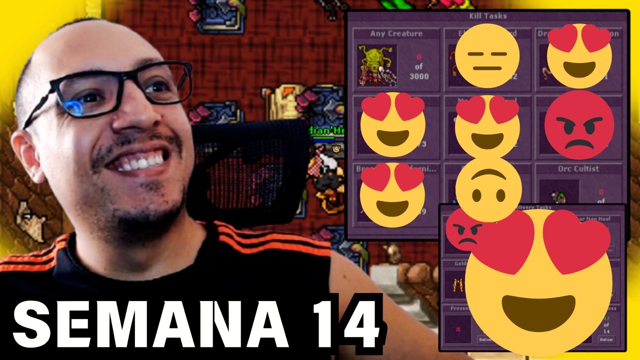 TIBIA - HUNTING TASK EP 35 - SERÁ QUE A SEMANA 14 VAI SER OUTRA SEMANA DE SORTE OU A SORTE ACABOU? 🤔