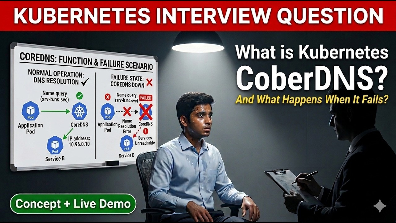 Kubernetes Interview Questions: What is CoreDNS and What if it Goes Down? | Hands-On Demo