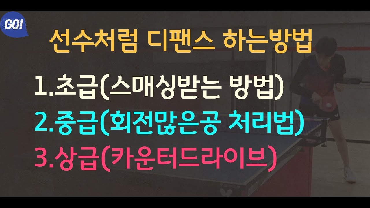 [분당정효영탁구클럽] 선수처럼 디펜스 하는방법 (초급,중급,상급)
