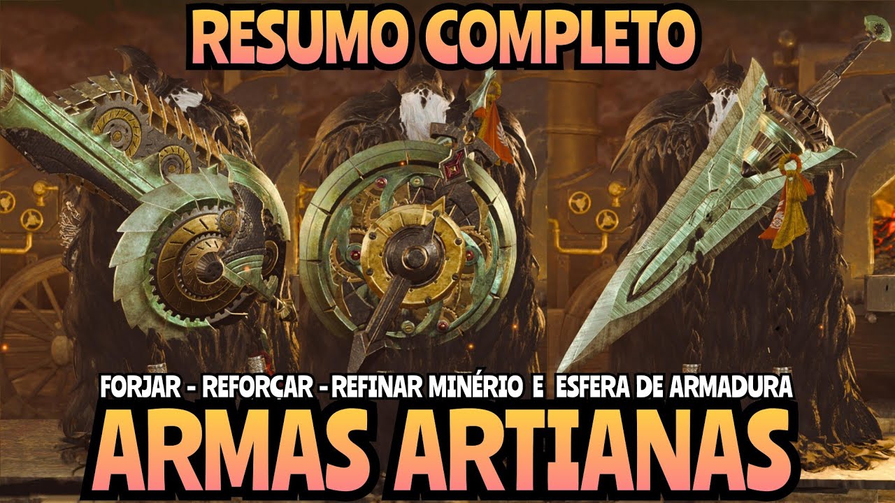 Armas Artianas, Como Forjar, Reforçar e Refinar minério e Esfera de Armadura | Monster Hunter Wilds.