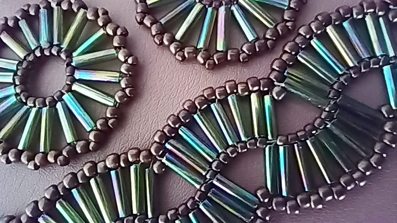 Bracelet and earrings. Браслет и серьги из стеклярусов. МК