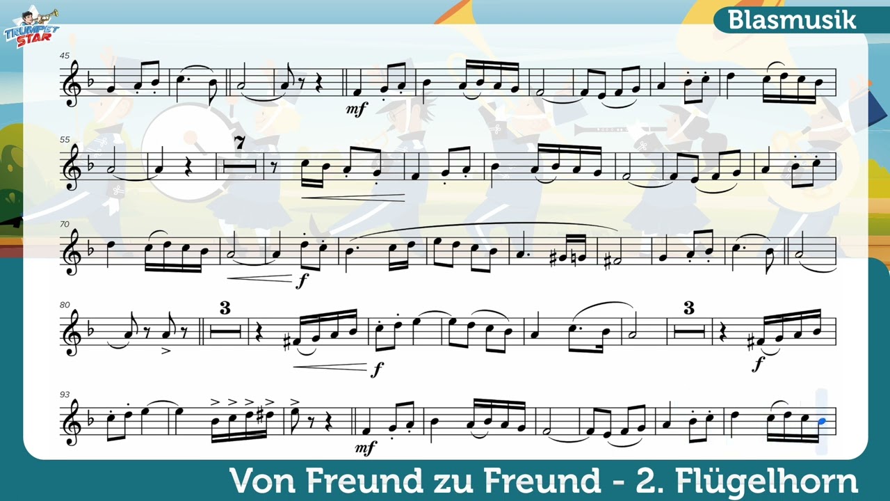 Von Freund zu Freund - 🎺 Playalong für Trompete (2. Stimme)