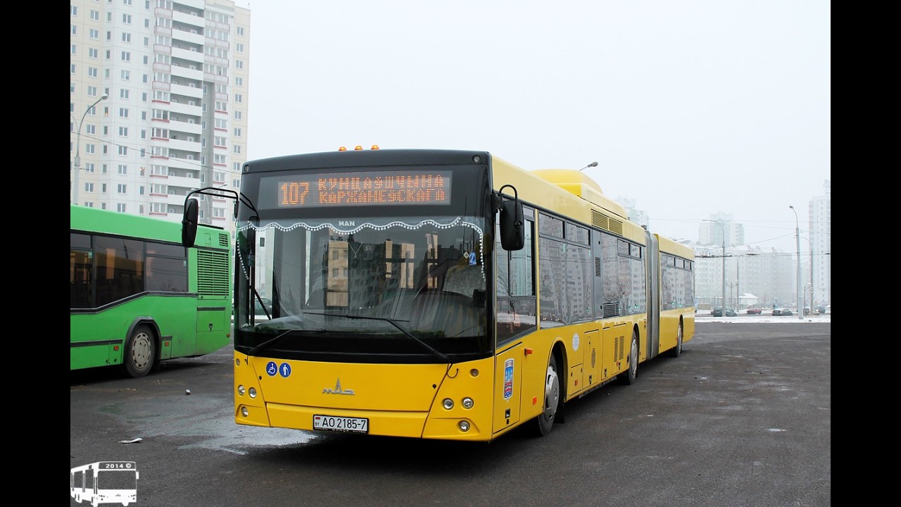 Минск, поездка в автобусе МАЗ-215.069, рег.№ АО 2185-7, марш.т21 (03.02.2026)