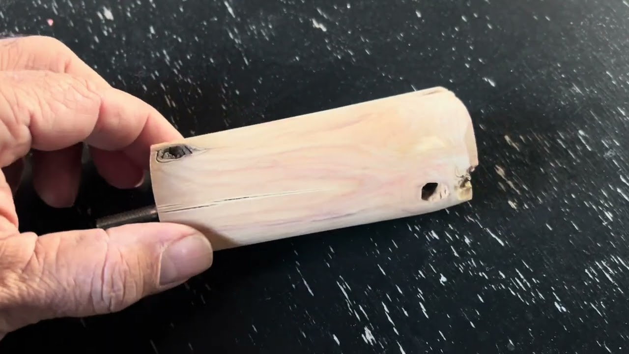 Handle made from Lilac Bush Wood beautiful grain 