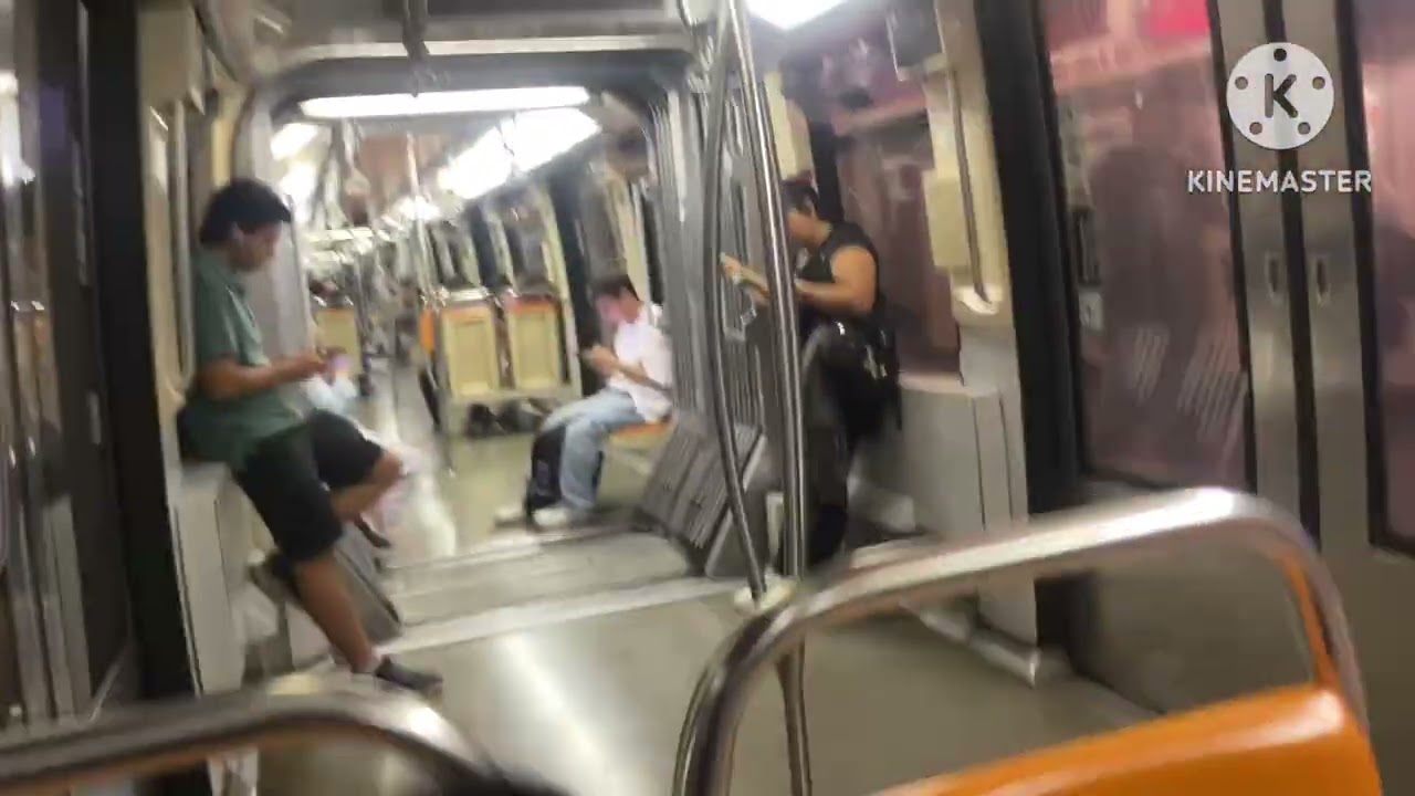Interestacion entre Tobalaba y Hernando de Magallanes NS 93, 2077, tren navideño (post Navidad)