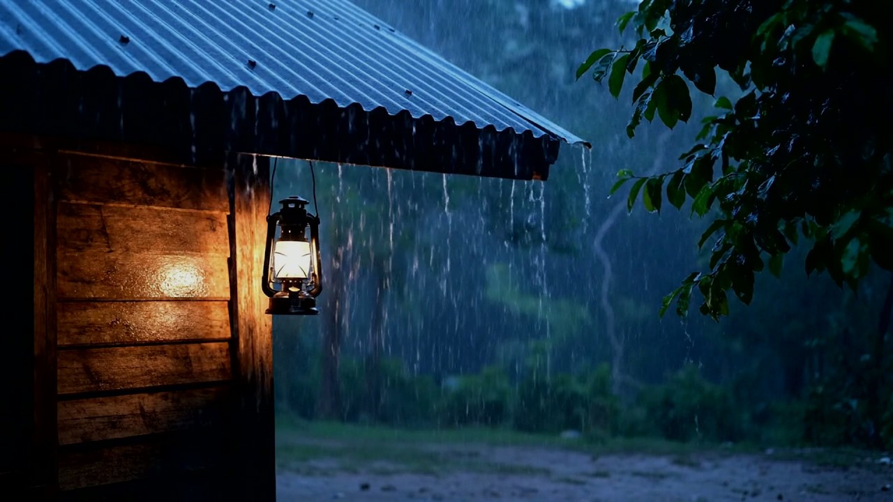 No Ads Rain Sounds for Sleeping - ASMR Rhythmic Rain on Tin Roof to Induce Heavy Sleep