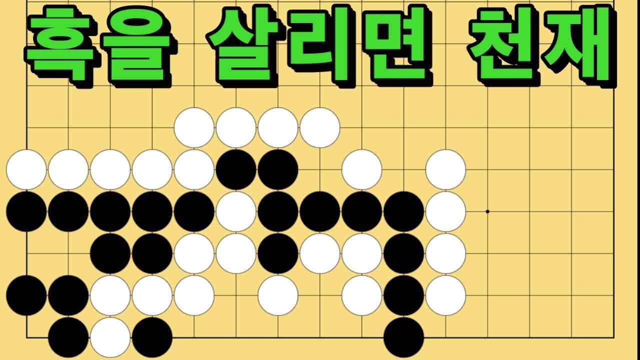 바둑 묘수 사활 - 안개 속을 헤쳐가는 묘수가 있습니다. 흑을 살려보세요.
