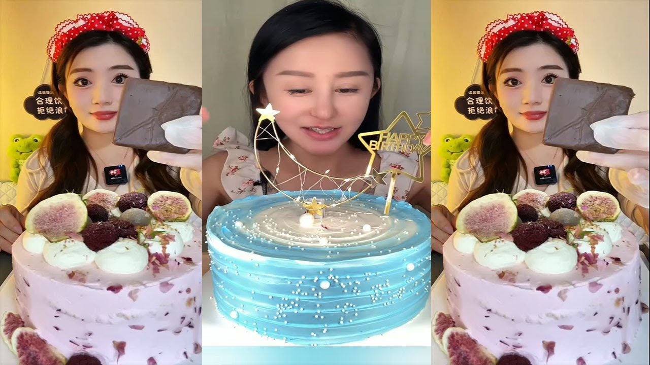 Asmr Chinese Dessert Show, Crepe Cake, Lava Cake || Eating Sounds