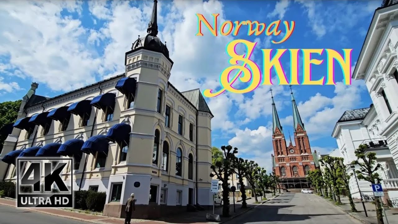 [4K] Skien, Norway | Walking Tour | Oslo day trip [Captions 🎧 Immersive]