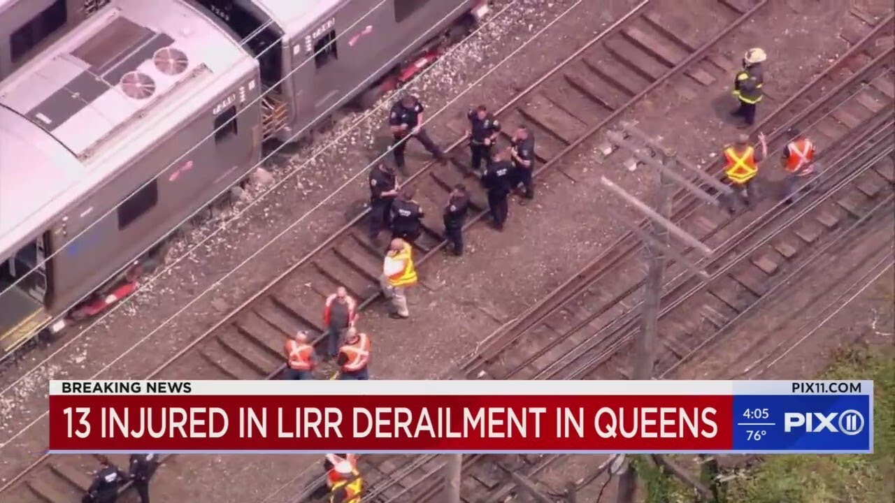 LIRR train derails in Queens, injuring 13 passengers: officials
