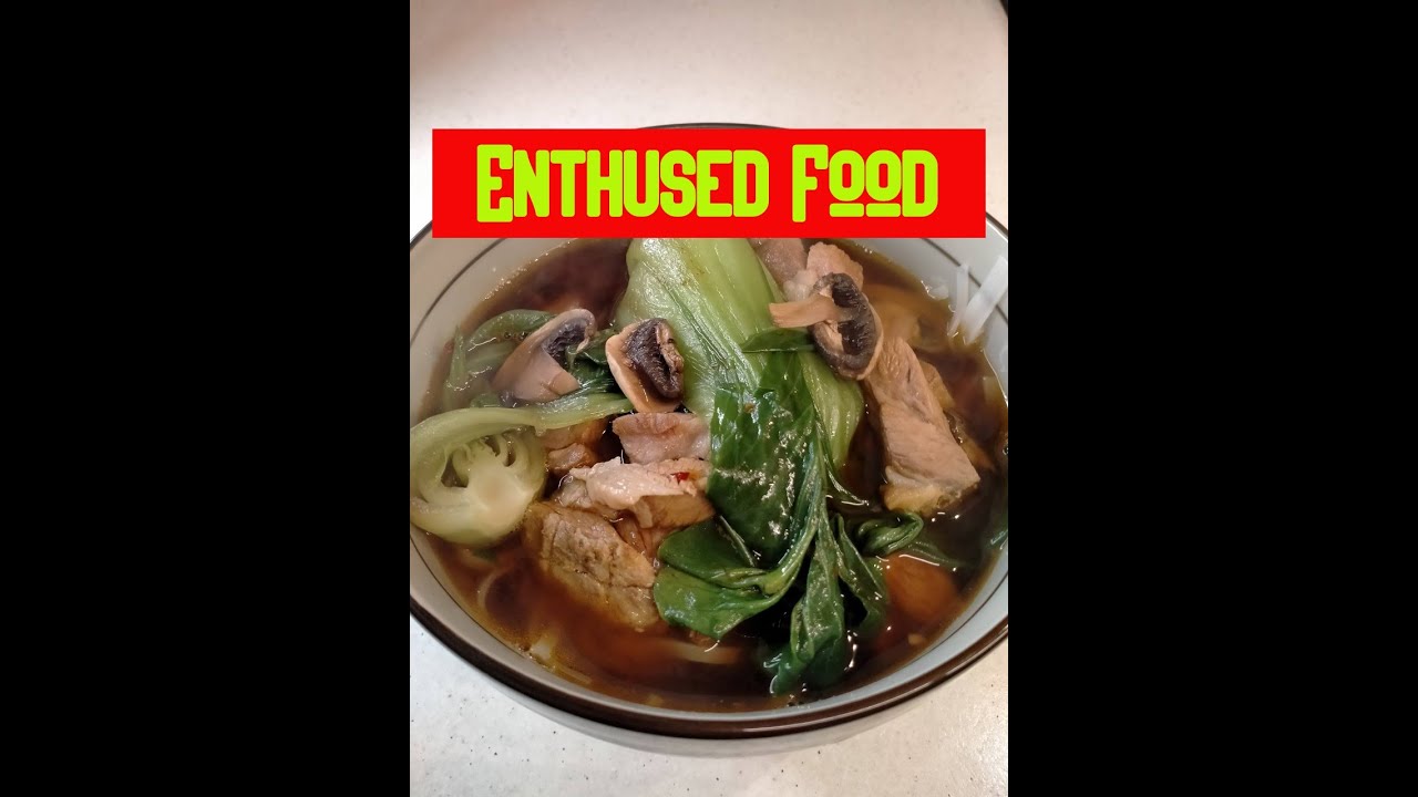 So Simple and only 10 Minute cheats pork, noodle, mushroom and bok choi soup