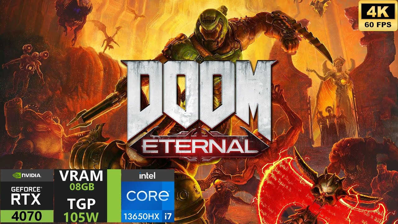 RTX 4070 Mobile 105W Doom Eternal : MSI Katana 15 B13V Gaming Test