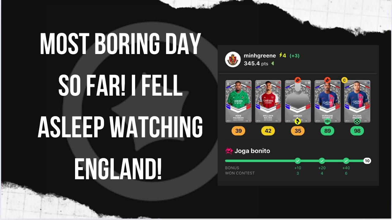 Day 12: Most Boring Day So Far! I Fell Asleep Watching England! Sorare EURO 2024 Results