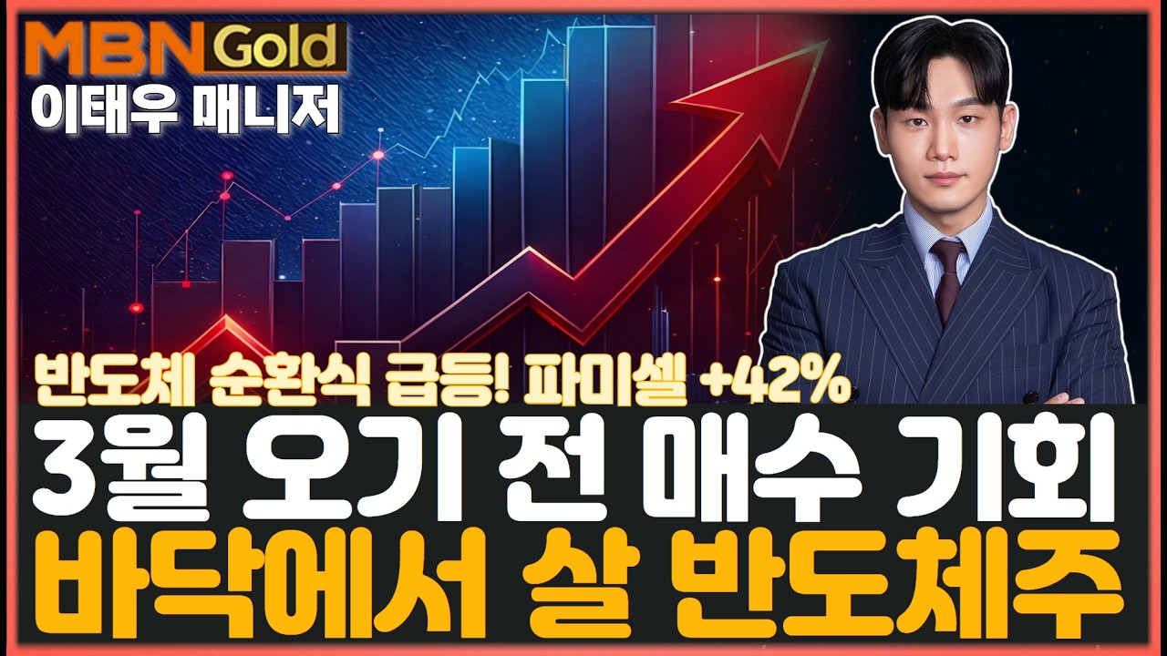3월 오기 전 매수 기회! 바닥에서 살 반도체주. 파미셀 +42% 급등  후속주는?!