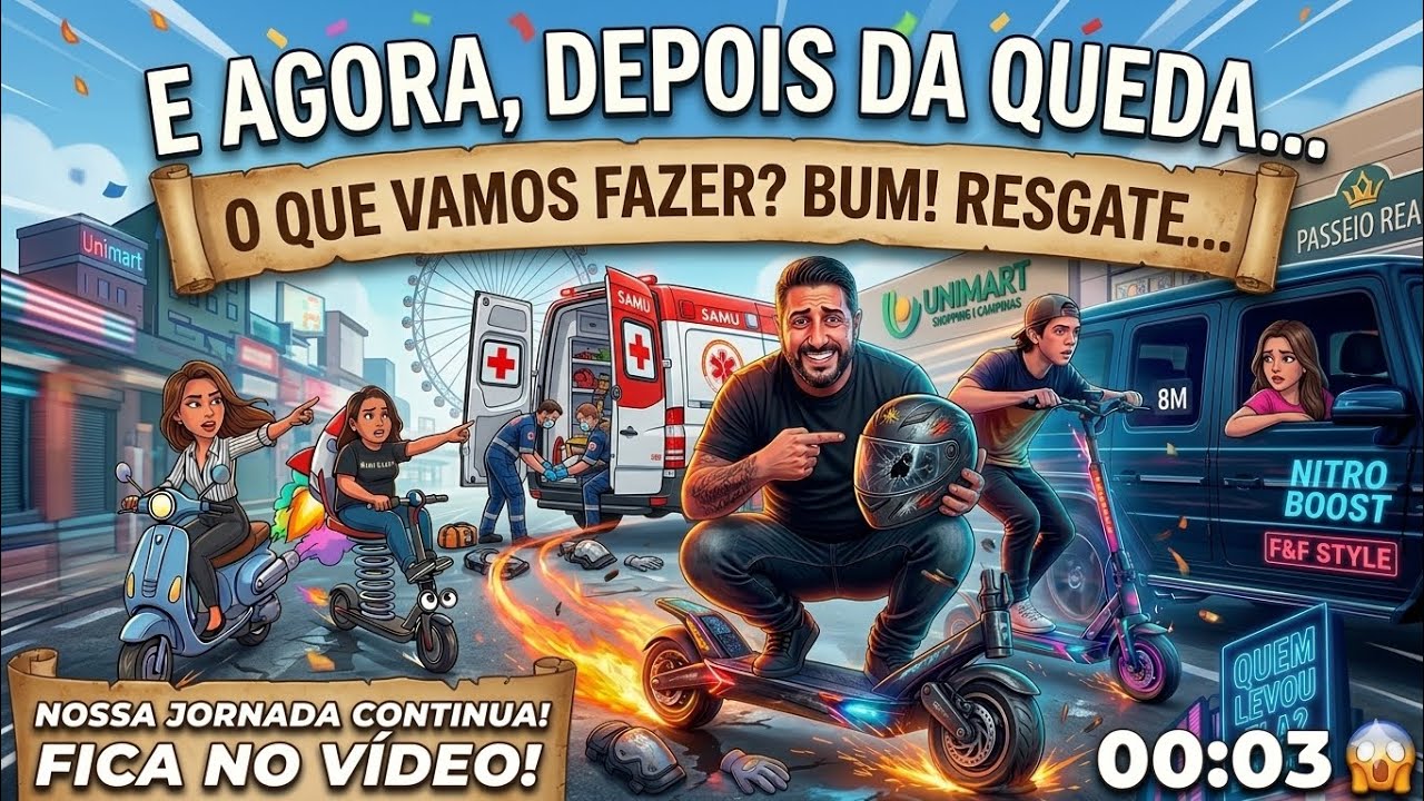 PATINETE EM AÇÃO! MEU FILHO CAIU, COMO EU FIQUEI? 