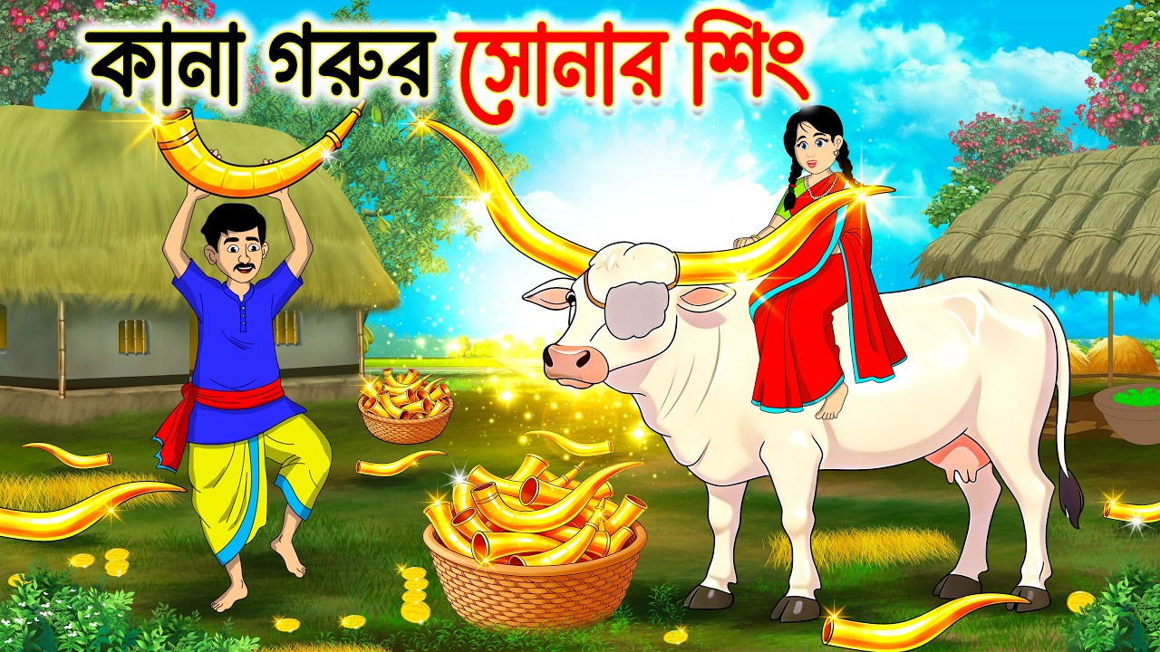 কানা গরুর সোনার শিং | Bengali Fairy Tales Cartoon | Rupkothar Bangla Golpo | Bangla Moral Story