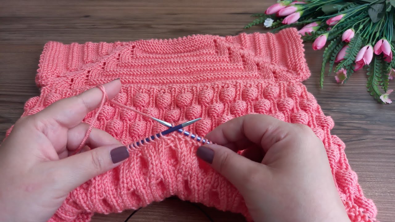 ✅️🍀Modası Geçmeyen Muhteşem Yelek Modeli ✅️🍀{1☆2} Yaş Dikişsiz Ahududu Yelek Modeli ✅️🍀knitting